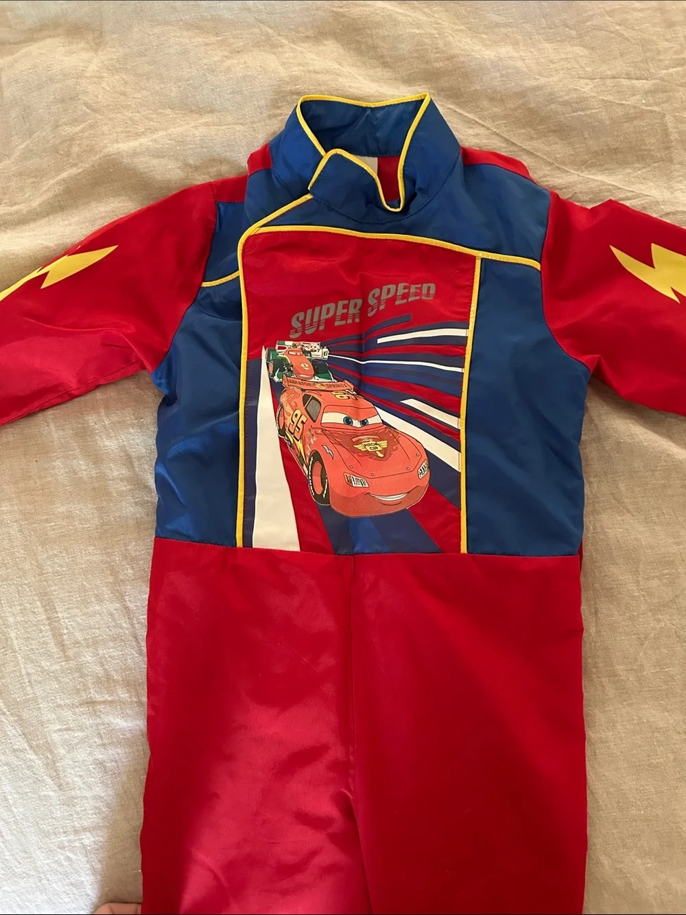 Lightning McQueen Red & Blue Kids Costume - Super Speed Racing Suit